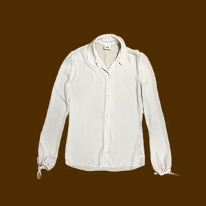 Aritzia Sunday Best White Button Up Shirt with Tie Sleeve